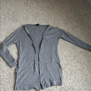 Gray ribbed open front cardigan, Women's Size S